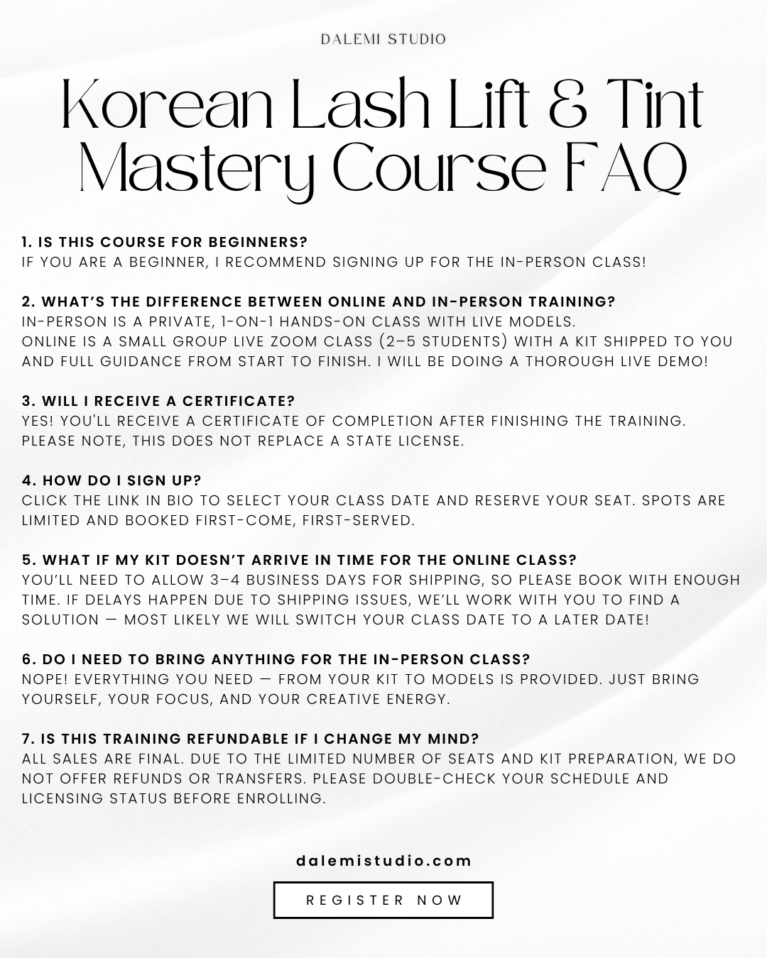Korean Lash Lift Mastery & Tint Mastery 1:1 (In-Person)