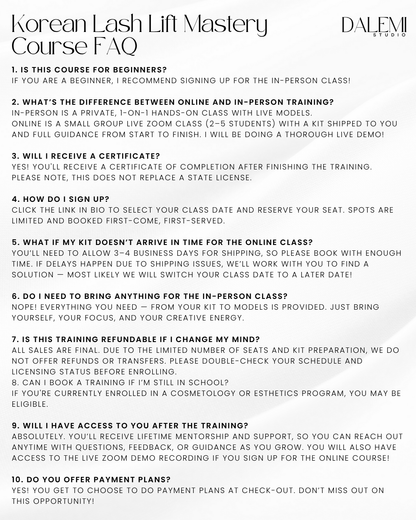 KOREAN LASH LIFT MASTERY (ONLINE)